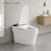 WC intelligent sans réservoir avec bidet intégré, couvercle à ouverture automatique, siège chauffant, nettoyage UV et télécommande
