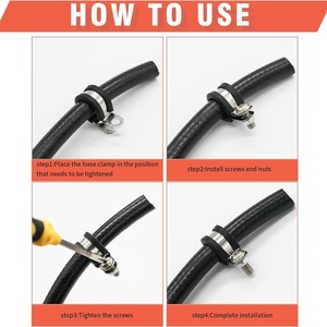 Kit de Abrazaderas para Cables Sanya de 1/4-3/4 Pulgadas, 52 Piezas, de Acero Inoxidable con Amortiguación de Goma para la Gestión de Cables - Product Image 3