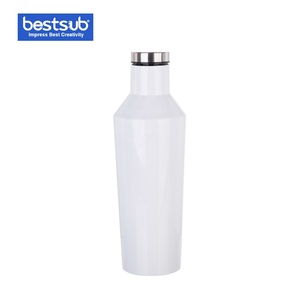 BestSub Sublimation Printing Blank 17oz/500ml Reusable Metal Stainless Steel Thermos Wine Water Bottle Hip Vacuum Flask White - Product Image 1