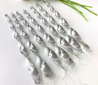 Tiges de torsion de vent d'oiseau pour effrayer les bâtons de dispositif en spirale ornementaux réfléchissants argent 12 pouces pour la ferme de jardin de cour