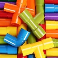 Set Blok Plastik ABS DIY, Blok Bangunan, Perakitan Sambungan, Mainan Edukasi Dini Kreatif untuk Anak Usia 5-7 Tahun, Unisex