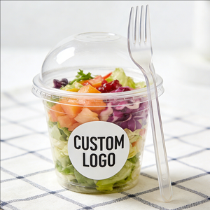 Vasos de Plástico Transparente para Ensalada de Frutas de 24 oz y 16 oz, Recipientes Desechables de Alta Calidad para Frutas - Product Image 1