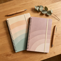 Fabricante de Cuadernos Personalizados con Espiral, Esquinas Doradas, Cubierta Personalizada, Ecológico, Agenda Personalizada para Uso Diario