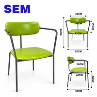 Chaise de salle à manger en cuir SEM Nordic Design avec structure en fer - Chaise individuelle pour café, hôtel, restaurant - Vente en gros