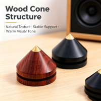 Pieds d'isolation en bois et laiton HiFi YIVO XSSH, amortisseurs de chocs audio pour lecteur CD, amplificateur, accessoires d'enceintes