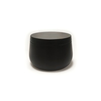 Boîte à bougie ronde en fer blanc noir de 4 oz, design personnalisé, écologique, avec logo et emballage personnalisables