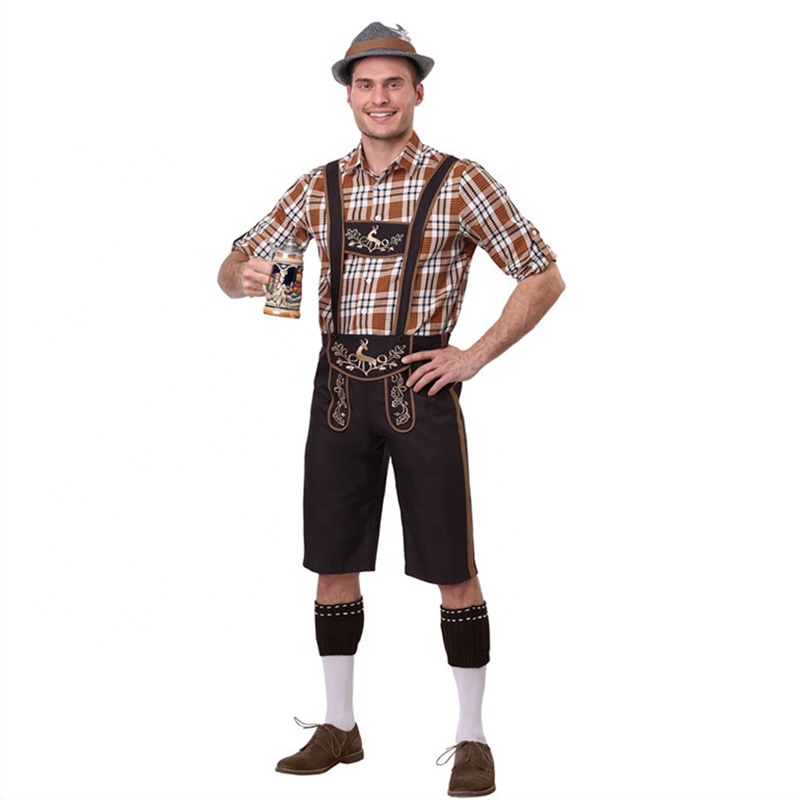 MANNI Herbstlaub Authentic Men's Bavarian Lederhosen - Oktoberfest Trachten Herbstlaub