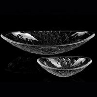 Ensemble de bols en verre taillé style arabe en forme de bateau, décor gravé, écologique, durable, pour servir les fruits, pour les fêtes, la table, la maison