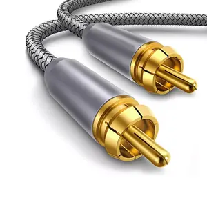 Factory direct RCA gold plated Aluminum shell audio cable 1RCA - 1RCA Coaxial Cable 1M 1.5M 2M 3M 5M 10M 15M