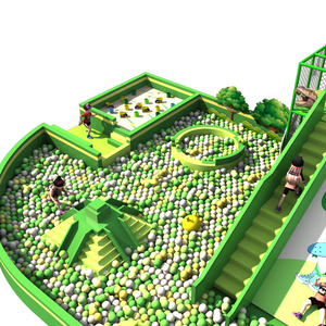 Piscina de Pelotas Grande y Popular, Equipo de Entretenimiento Infantil, Juegos con Temática Verde, Área de Juegos Interior para Niños - Product Image 4