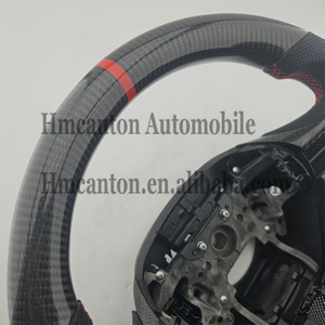Nuevo Producto, Volante Deportivo de Fibra de Carbono con Cuero Perforado y Franja Roja Superior para Honda Civic de 8ª Generación - Product Image 3