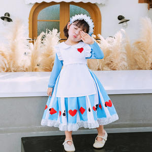 Robe de princesse d'Halloween pour petite fille, style classique, costume de cosplay Lolita, robe d'anime Alice avec coiffe - Product Image 4