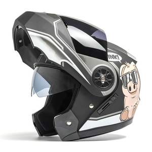 Material ABS de alta calidad, nuevo casco de motocicleta de cara semiabierta de tamaño XL a la <span class=keywords><strong>moda</strong></span> con estilo abatible seguro de doble visera - Product Image 1