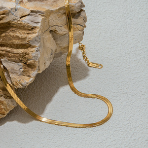 <b>Titanium</b> Steel Necklace 18K Stainless Steel Blade <b>Chain</b> Geometric Design Unisex Fashion Accessory - Product Image 4