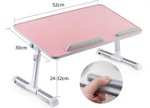 Dudukan meja ergonomis, nampan tempat tidur komputer Laptop rumah kantor dudukan kayu dapat diatur lipat Mdf