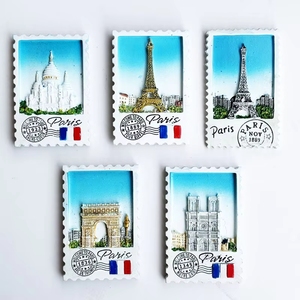 Aimant de réfrigérateur 3D style timbre postal France <span class=keywords><strong>Paris</strong></span>, souvenir de voyage, décoration de cuisine et de maison - Product Image 1