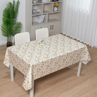 Nappe Rectangulaire Dorée à Motifs Floraux RNPT en PVC Anti-Taches – Fabrication de Nappes de Table