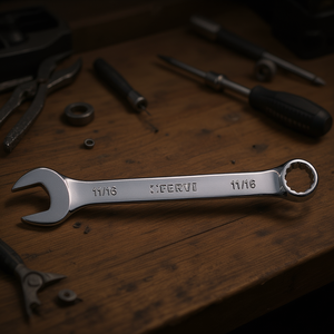 Clé combinée Fervi 11/16 pouces, finition chromée polie miroir - Product Image 3