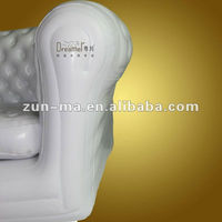 Canapé gonflable Chesterfield blanc de luxe, imperméable, double chaise longue gonflable pour le camping en plein air et les événements, salon