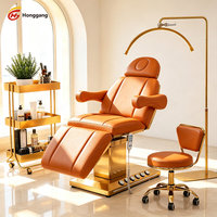 Table de massage électrique avec lumière LED, 3 moteurs réglables, pour salon de manucure, spa, tatouage
