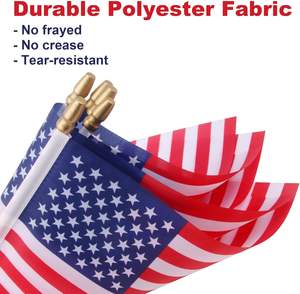Mini drapeaux américains sur bâtonnets et drapeaux portables USA pour les déclarations d'allégeance, la Journée des Vétérans, les Élections américaines, le Memorial Day, les décorations du 4 juillet - Product Image 3