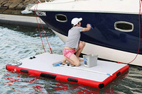 Offre Spéciale eau mer lac goutte point gonflable quai flottant plate-forme de pêche avec pompe à Air électrique