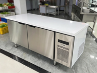Table de travail réfrigérée et congélateur double température en acier inoxydable robuste pour cuisine commerciale, banc de stockage de produits surgelés