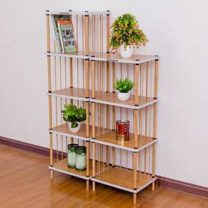 Organizador de Almacenamiento de Bambú, Estantería de Exhibición, Estantería en Forma de Escalera, Estantería para Libros - Product Image 3