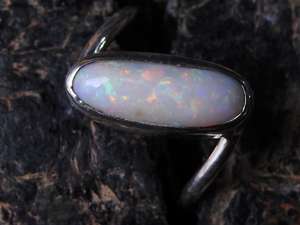 Australian <b>Solid</b> <b>Silver</b> Multi Fire Certified Classic Wedding Ring Prong Setting Opal-October Birthstone 5US Size Handmade - Product Image 4