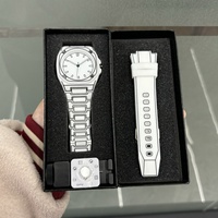 Montres pour hommes personnalisées à grand cadran, ultra-fines, décontractées, en plastique, montres à quartz, coffret cadeau de luxe