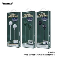Casque filaire semi intra-auriculaire Remax à réduction de bruit avec microphone intégré Type-C et cordon de 1200 mm compatible iOS Android