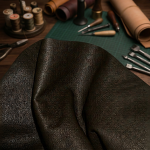 Cuero Vacuno Genuino con Textura Granulada Marrón, Patrón Sólido para Manualidades - Product Image 5