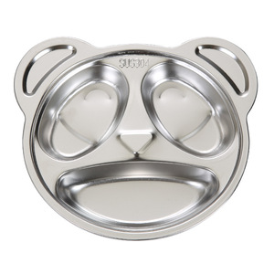 Stainless Steel Childrens Dinner Plate Bear Shape Food Grade Bpa Free Divided Plate For Kids School Cafeteria Use - Product Image 2