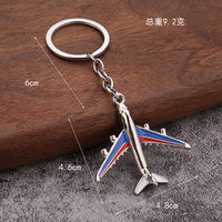 Porte-clés avion d'aviation civile en métal créatif Porte-clés de chasse de simulation Cadeaux de souvenirs d'aviation Porte-clés pendentif