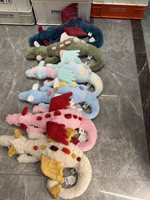 Peluche Dragon Jellycat – 13 styles, ensemble complet : Sky, Black, Fuddlewuddle, Bashful – Grand coussin doux anti-stress avec étiquettes et sac anti-poussière