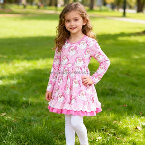Ensemble de Noël CustomGirls Style doux vêtements pour filles robe et legging 2 pièces Boutique ensemble de vêtements pour tout-petits pour filles vente en gros - Product Image 2