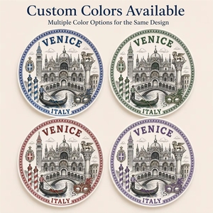 Plato Decorativo de Cerámica con Diseño de <span class=keywords><strong>la</strong></span> Estatua del Campanile de Venecia, Italia, con Caja, Personalizable, OEM, ODM, Venta al Por Mayor - Product Image 2