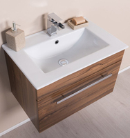 Vasque en céramique rectangulaire monobloc CUPC, lavabo de salle de bain moderne blanc à poser sur comptoir pour projets hôteliers commerciaux