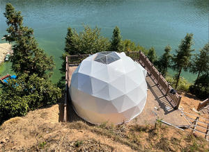 耐候性屋外高級グランピング測地線ドームテント2人または4人家族観光テント - Product Image 5