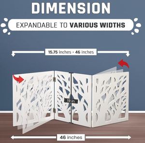 Clôture en bois décorative autoportante <span class=keywords><strong>pour</strong></span> chiens de petite à moyenne taille, <span class=keywords><strong>barrière</strong></span> <span class=keywords><strong>pour</strong></span> escaliers, portes et couloirs - Product Image 3