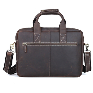 Estilo Vintage hombres bolsos <span class=keywords><strong>de</strong></span> cuero <span class=keywords><strong>abogado</strong></span> maletín 14 pulgadas portátil bolso - Product Image 4