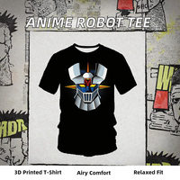 T-shirt décontracté pour hommes et enfants Général Basic Anime Robot Streetwear 3D Imprimé 100% Polyester Teint Uni pour Garçons et Filles
