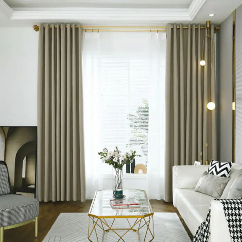 Classique solide haute ombrage occultant Polyester fenêtre rideaux hôtel maison chambre rideaux pour le salon