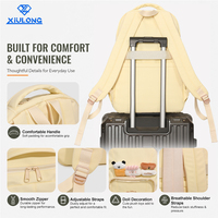 Mochila Escolar de Gran Capacidad para Niñas con Lonchera y Estuche para Lápices, Mochila Escolar con Decoración de Muñeca de Peluche para Estudiantes