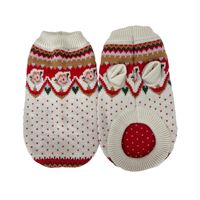 Sweater Hewan Peliharaan Serat Akrilik Retro Motif Mawar Merah Cerah untuk Anjing dan Kucing Kecil Musim Gugur/Dingin