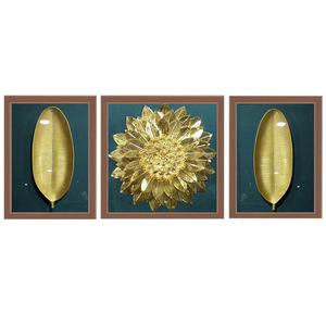 Peinture décorative dorée Hongzun, collage rectangulaire moderne, décoration murale pour salon, chambre, bureau, espace commercial - Product Image 5