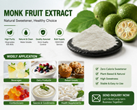 Groothandel Bulk Voedingsmiddelenkwaliteit Momordica Grosvenori Extract Zuivere Mogroside V Zoetstof Monk Fruit Extract 25% -50%