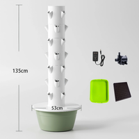 Tour de culture modulaire hydroaéroponique pyramidal compatible IoT pour usage domestique et agricole, état d'occasion avec pompe comme composant central