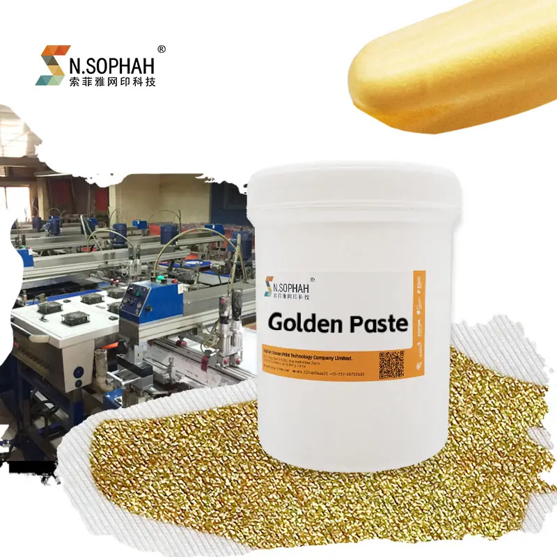 High Shine High Fastness Textile Printing Golden Paste Water Based Screen Printing Gold Ink