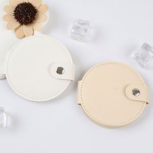 New Portable Round <b>Makeup</b> <b>Mirror</b> PU Leather & Glass Double-sided Folding Compact Mini Cosmetic Customizable LOGO - Product Image 4